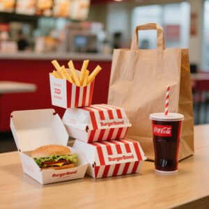 Wholesale Disposable Burger Box Custom Printed Fast Food Packaging