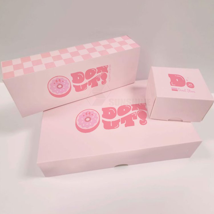 Bakery Food Packaging Folding Carton Donut Boxes Custom Printed Cake Box Manufacturer Supplier